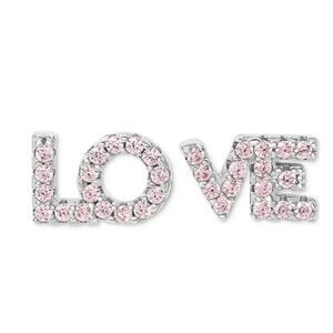 Giani Bernini Pink Cubic Zirconia Love Stud Earrings in Sterling Silver